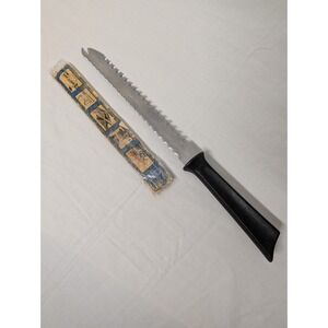 Quikut Double Sided Knife 9.5" Stainless Serrated Carver Slicer Vintage USA